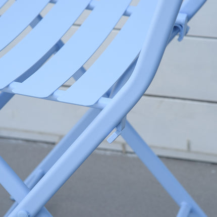 Bistrotisch-Set für 2 Personen – Hellblau, Gartenmöbel