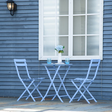Bistrotisch-Set für 2 Personen – Hellblau, Gartenmöbel