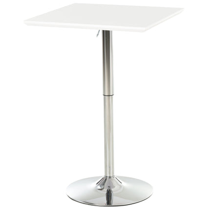 Höhenverstellbarer Bistro-Tisch aus Stahl, quadratisch, 60x60 cm, Weiß