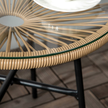 Kulatý bistro stolek na zahradu nebo terasu, 50 cm, černá a béžová