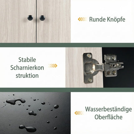 Schwarzes 3-stöckiges Bücherregal mit Doppeltürschrank