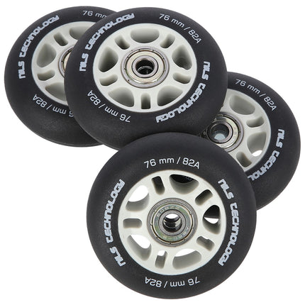 Schwarze 76x24 82A PU-Rollen & ABEC-9 Kugellager Set