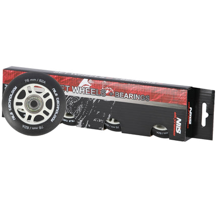 Schwarze 76x24 82A PU-Rollen & ABEC-9 Kugellager Set