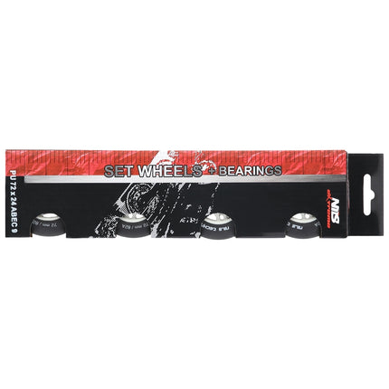 Schwarze 76x24 82A PU-Rollen & ABEC-9 Kugellager Set