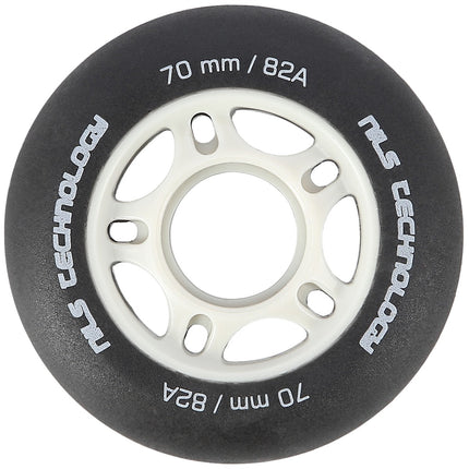 PU kolečka na brusle 82A, 70x24mm, sada 4 ks, černá