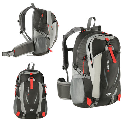 Schwarzer Rucksack, 25L Fassungsvermögen, leichtes Design