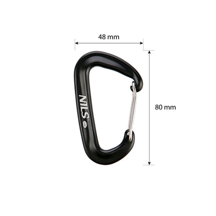 Black Carabiner 12KN, Lightweight, Durable