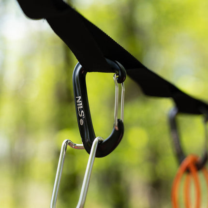 Black Carabiner 12KN, Lightweight, Durable