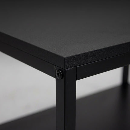 Black Coffee Table with Storage, Wood & Metal
