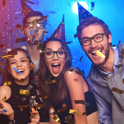 Black Costume Glasses, Set of 12 for Parties