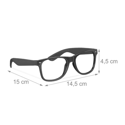 Black Costume Glasses, Set of 12 for Parties