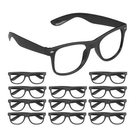 Black Costume Glasses, Set of 12 for Parties