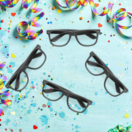 Black Costume Glasses, Set of 12 for Parties