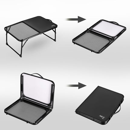 Schwarzer klappbarer Campingtisch – leicht, kompakt, 60x40 cm