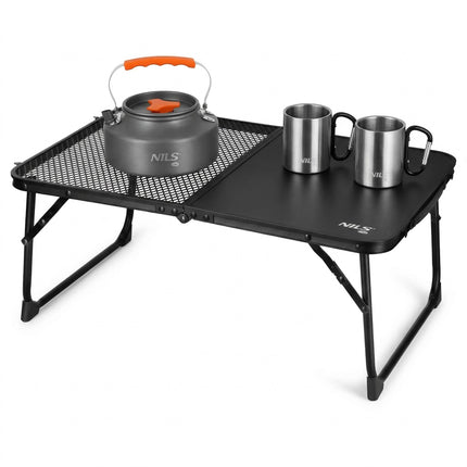 Schwarzer klappbarer Campingtisch – leicht, kompakt, 60x40 cm