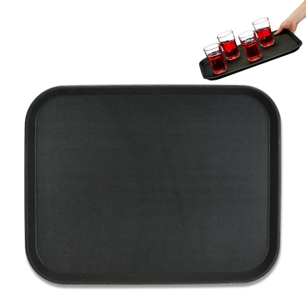 Schwarze Gastro-Serviertabletts, 46x35 cm, rutschfest, 2er-Set