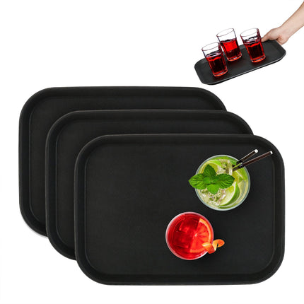 Schwarze Gastro-Tabletts 35x25cm, 3er-Set
