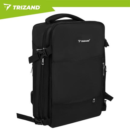 Turistický batoh, 40x20x25 cm, USB port, černá