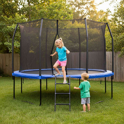 Black Hook-On Trampoline Ladder – Steel, Easy Fit