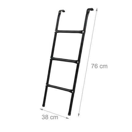 Black Hook-On Trampoline Ladder – Steel, Easy Fit