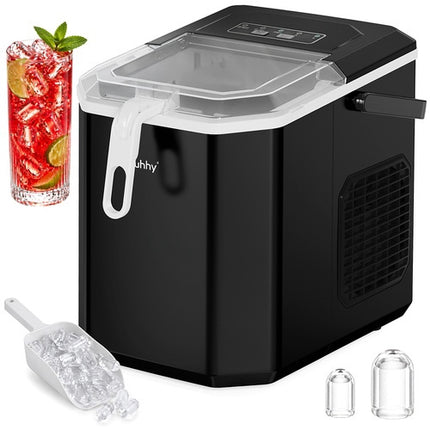 Black Ice Maker, 1.2L Capacity, 12kg/Day Output