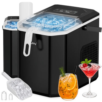 Black Ice Maker, 1.2L Capacity, 12kg/Day Output