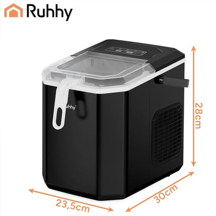 Black Ice Maker, 1.2L Capacity, 12kg/Day Output