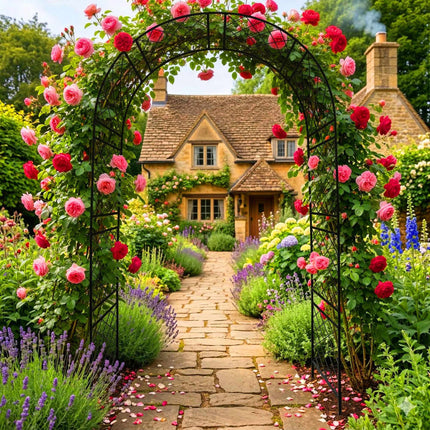 Black Iron Garden Arch, 240 x 140 x 50 cm