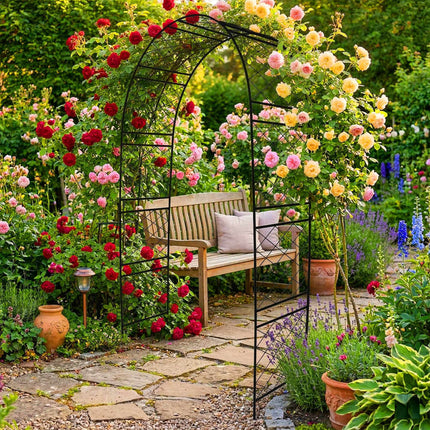 Black Iron Garden Arch, 240 x 140 x 50 cm