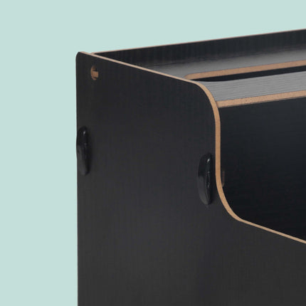 Black MDF Document Organiser with File Holder