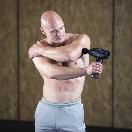 Schwarze Massagepistole, Handheld-Tiefengewebe-Massagegerät