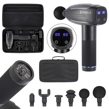Schwarze Massagepistole, Handheld-Tiefengewebe-Massagegerät