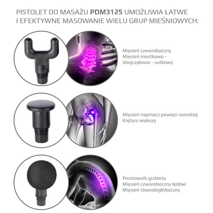 Schwarze Massagepistole, Handheld-Tiefengewebe-Massagegerät