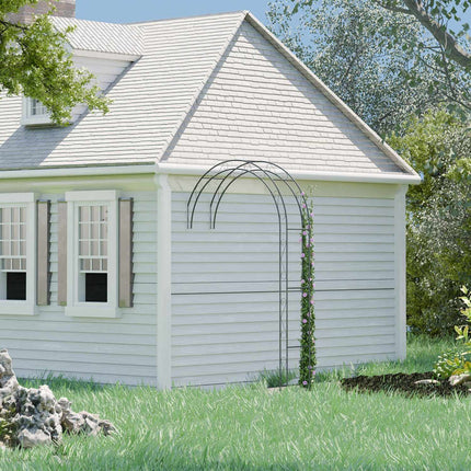 Black Metal Garden Arch – Half Arbour Trellis