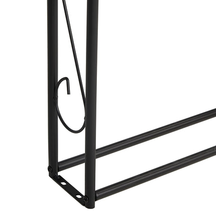 Black Metal Garden Arch – Half Arbour Trellis