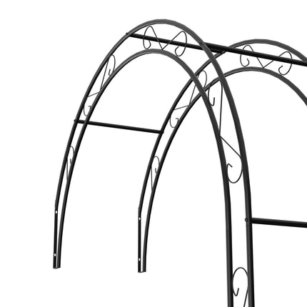 Black Metal Garden Arch – Half Arbour Trellis