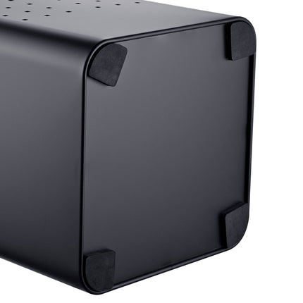 Black Metal Laundry Hamper with Lid, 55L Capacity