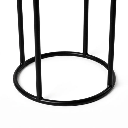 Black Metal Plant Stand Set of 2 – Modern Embossed Finish