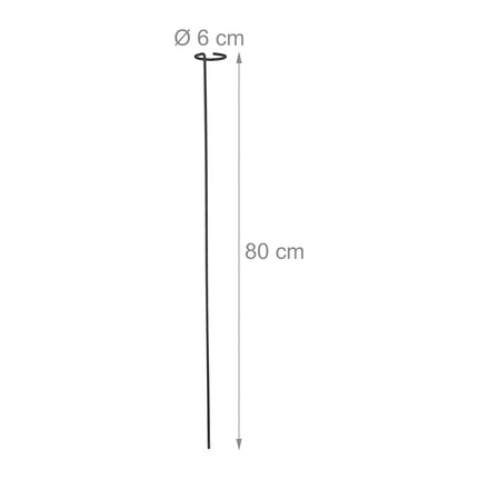 Rankhilfen aus Metall, Schwarz, 6er-Set, 80cm