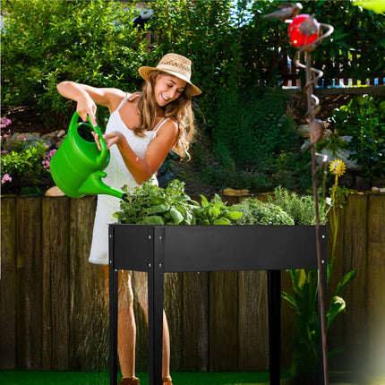 Black Metal Raised Planter Box – Rust-Resistant, Outdoor