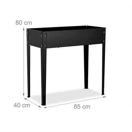 Black Metal Raised Planter Box – Rust-Resistant, Outdoor