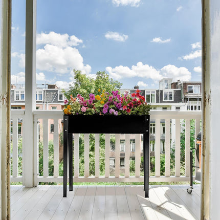 Black Metal Raised Planter Box – Rust-Resistant, Outdoor