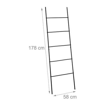 Schwarze Handtuchleiter mit 5 Sprossen