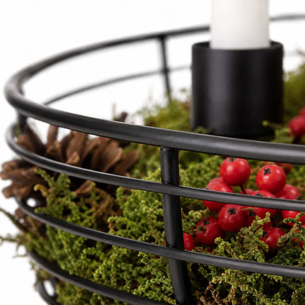 Black Metal Wire Advent Wreath Holder, 20.5 cm