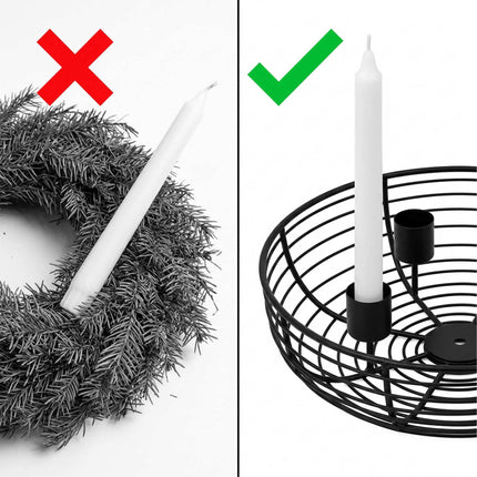 Black Metal Wire Advent Wreath Holder, 20.5 cm