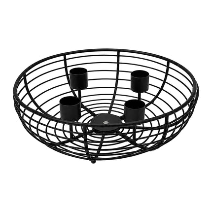 Black Metal Wire Advent Wreath Holder, 20.5 cm