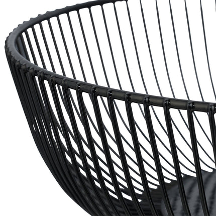 Black Metal Wire Fruit Bowl – Large, Round Design
