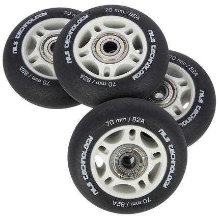 Schwarze PU 70x24 82A Rollen & ABEC-9 Kugellager Set
