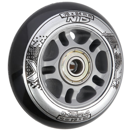 Schwarze PU 76x24 82A Rollen & ABEC-9 Kugellager Set