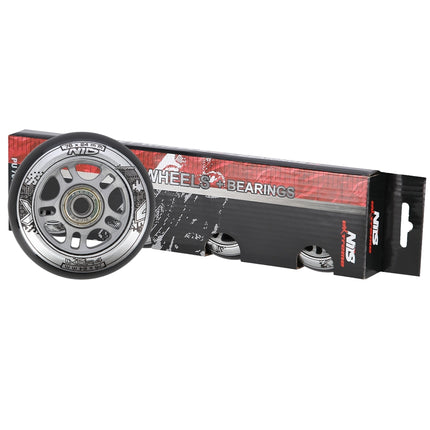 Schwarze PU 76x24 82A Rollen & ABEC-9 Kugellager Set